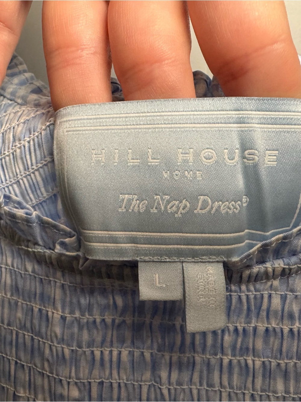Hill House Home The Louisa Nap Dress Hydrangea Gingham Size Large L Like New - Picture 5 of 8